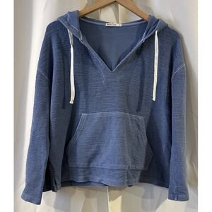 Marine Layer Cropped‎ Hoodie Womens Sz Medium Blue Wide Sleeve
